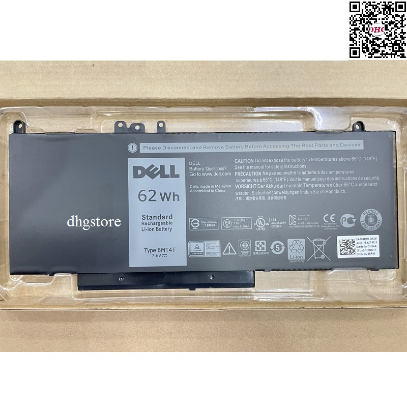 Laptop battery for dell latitude 5470 e5470 5550 e5550 5570 e5570, precision 3510 6mt4t 62wh