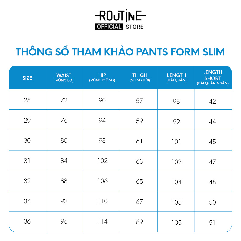 Quần Jean Nam Trơn Form Slim - Routine 10S21DPA006CR1