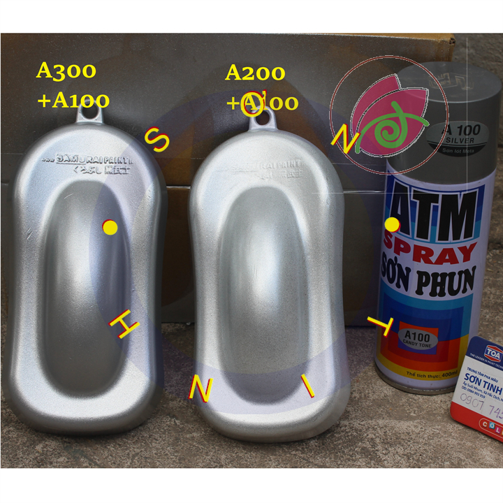 SƠN XỊT XE MÁY ATM MÀU BẠC CANDY TONE A100