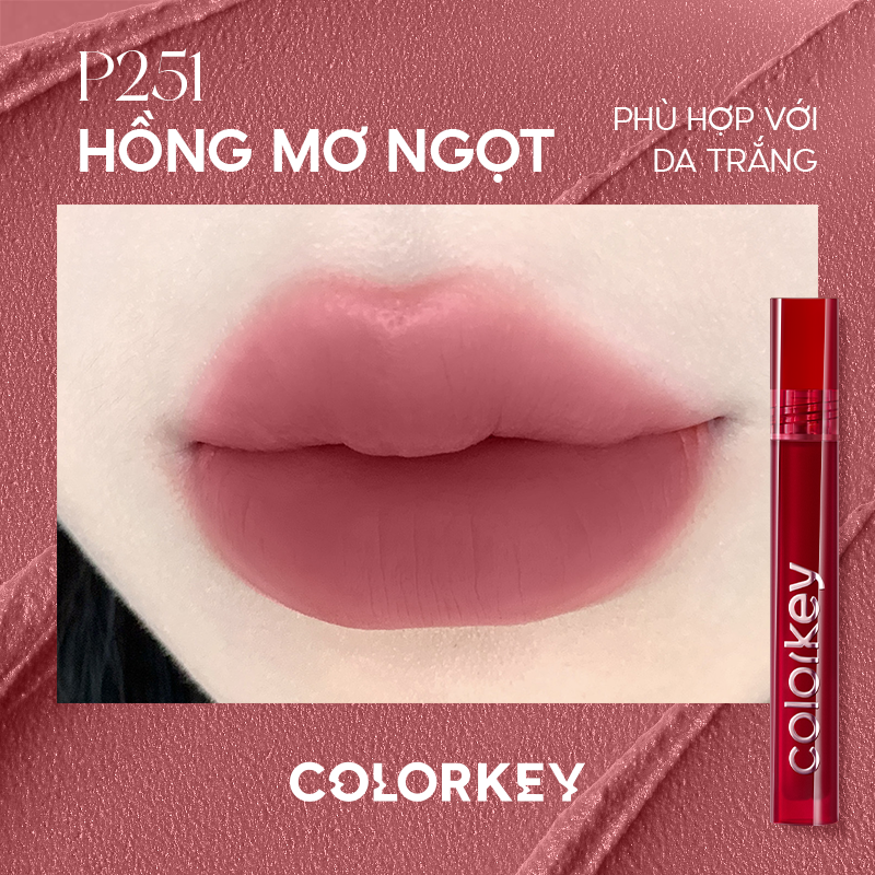 [MỚI] Son Kem Velvet COLORKEY Phiên Bản Nâng Cấp 3.0 Chất Son Mỏng Mịn, Bền Màu Mềm Mượt Trên Môi 3g