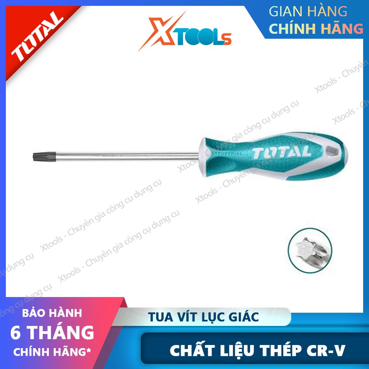 Hexagonal screwdrivers total THT2346 screwdrivers tail round steel material CR-V round tail sure, health, anti-broken bent, rust. Thiết kế nhỏ gọn [XTools] [xsafe]