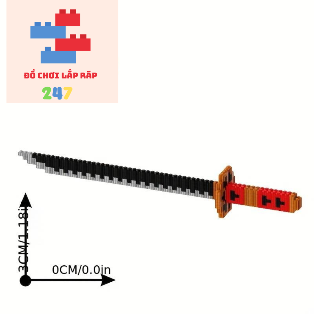 (47cm) bộ đồ chơi Lắp Ráp Kiếm Katana Master One piece zoro