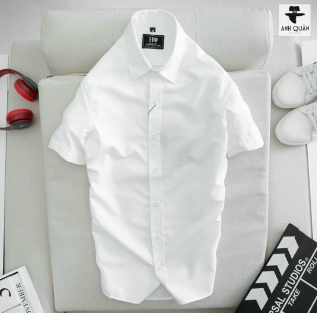 ÁO SƠ MI NAM NGẮN TAY CHẤT VẢI LỤA TRƠN THOÁNG MÁT