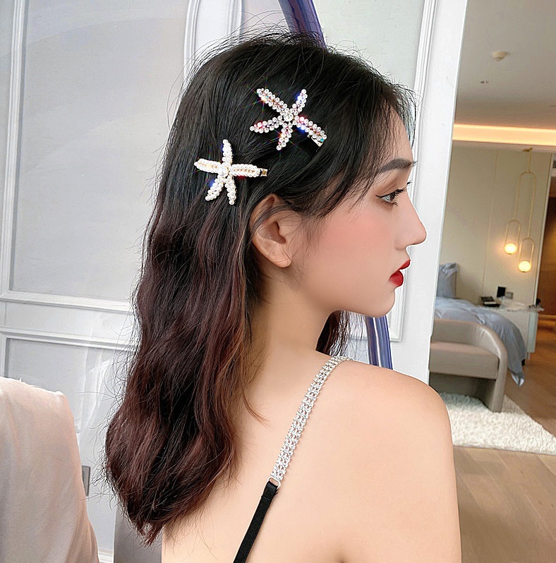 [HCM]Set kẹp tóc sao biển đính hạt và đính đá ( 02 kẹp)TOC15