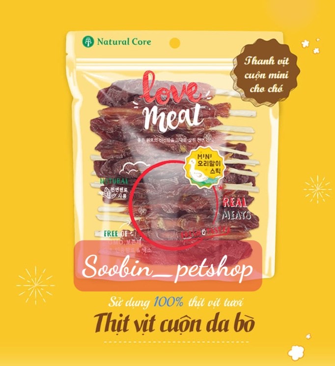 SNACK Natural core THỊT CUỘN DA BÒ cho chó.