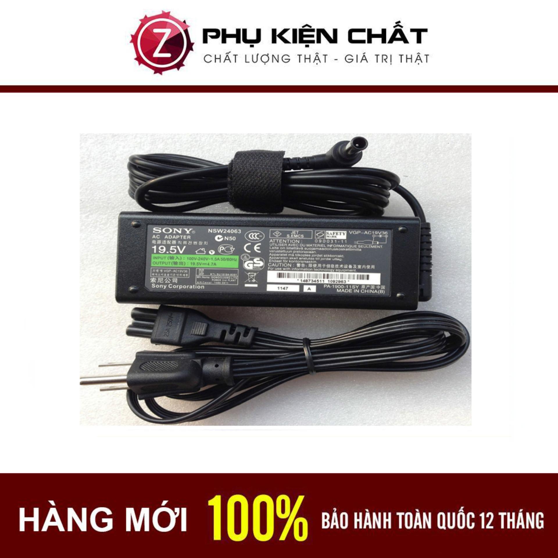 [HCM]Sạc Laptop Sony Vaio VPC-EH VPC-EJ VPC-EK VPC-EL VPC-CB VPC-CW 4.7A 90W! Bảo Hành 12 Tháng + Tặng Dây Nguồn 15M !