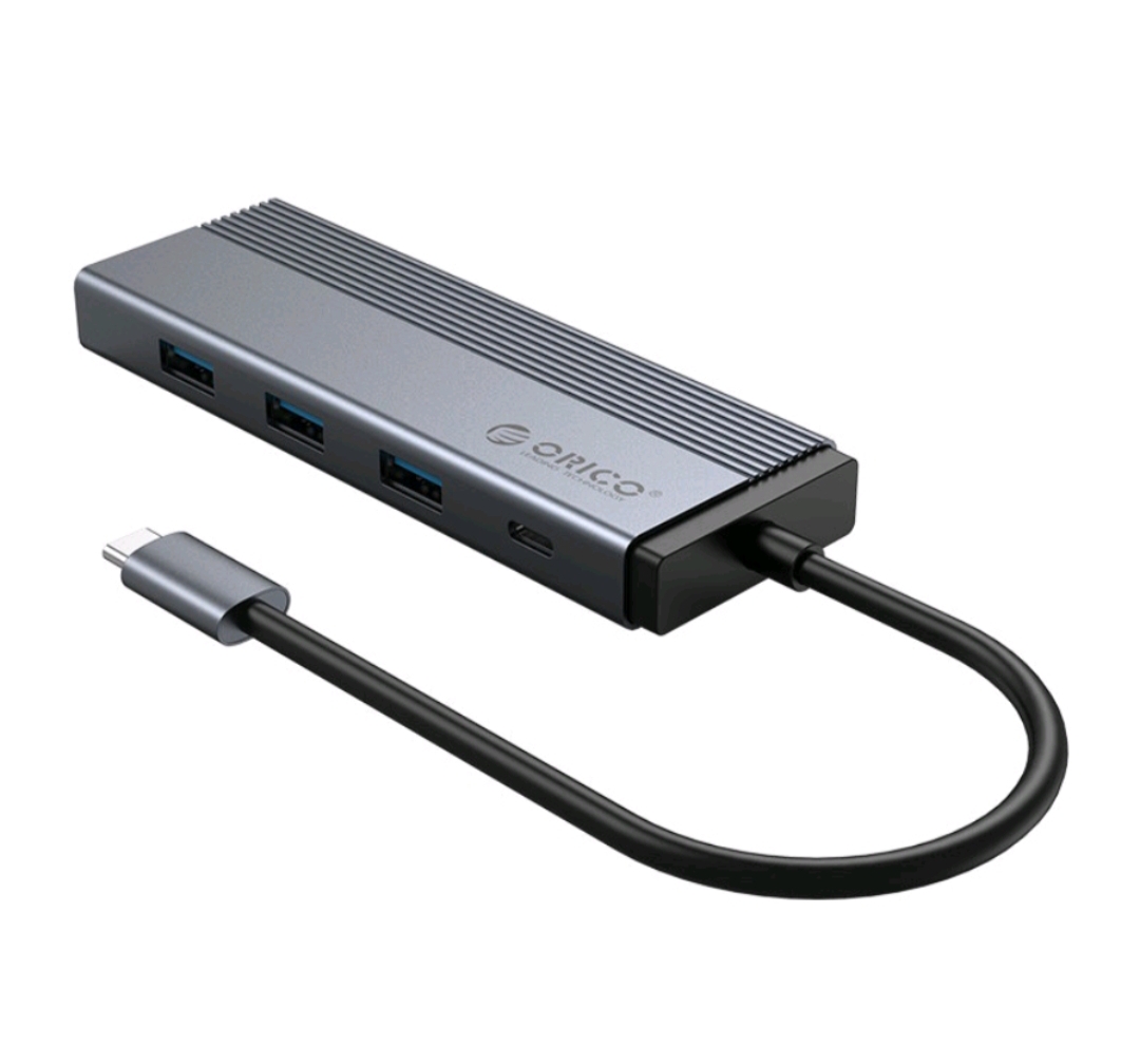 Bộ chia Hub Type C sang USB 3.0 PD Orico 5SXA-GY. Hàng chính hãng
