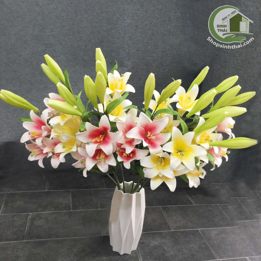 Hoa ly màu hồng - hoa giả cao cấp