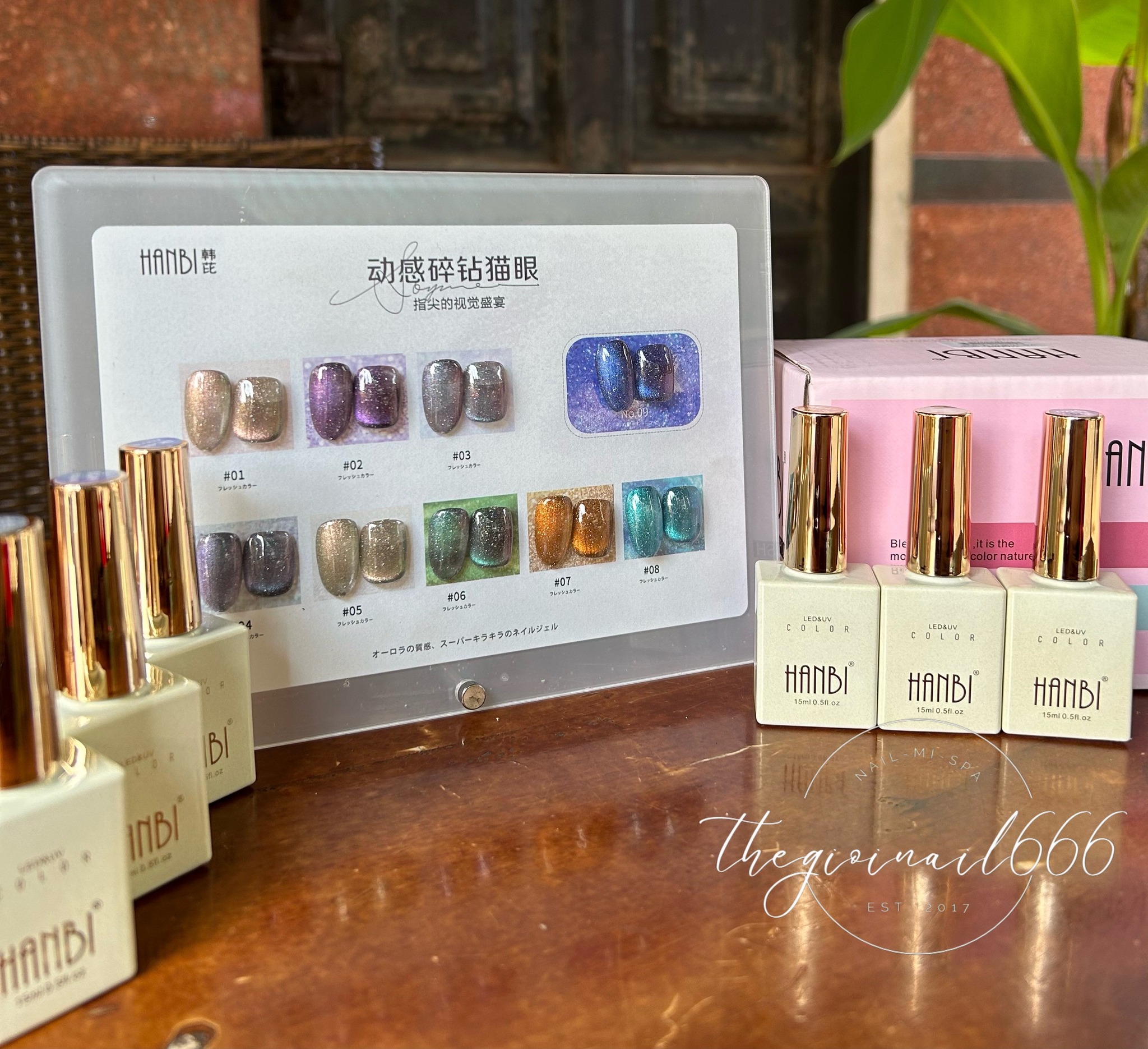 Set mắt mèo thạch nhũ 9D tone Galaxy mới (9 chai)