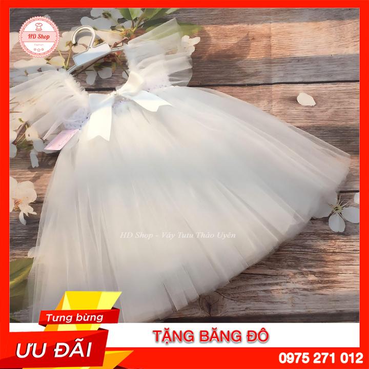 Váy công chúa trắng cho bé dự tiệc, thôi nôi