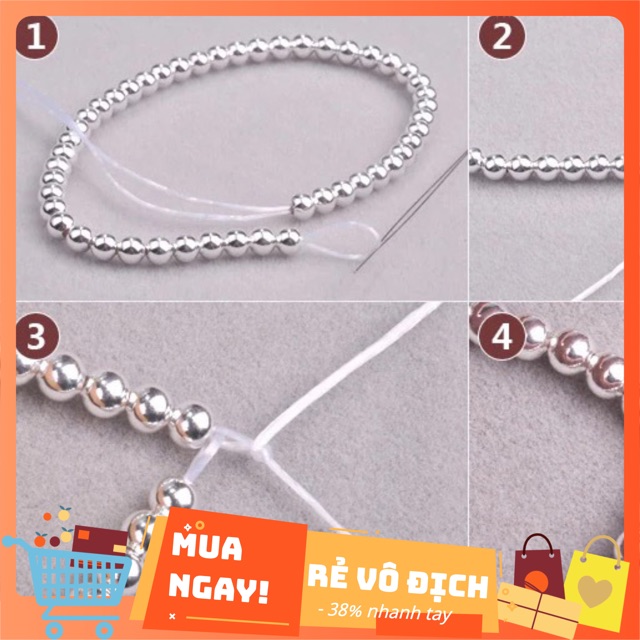 [Siêu rẻ] 2 Charm bi bạc 2mm - MH390