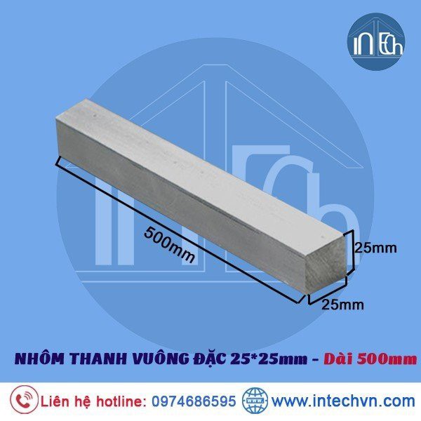 NHÔM THANH VUÔNG ĐẶC 25*25mm