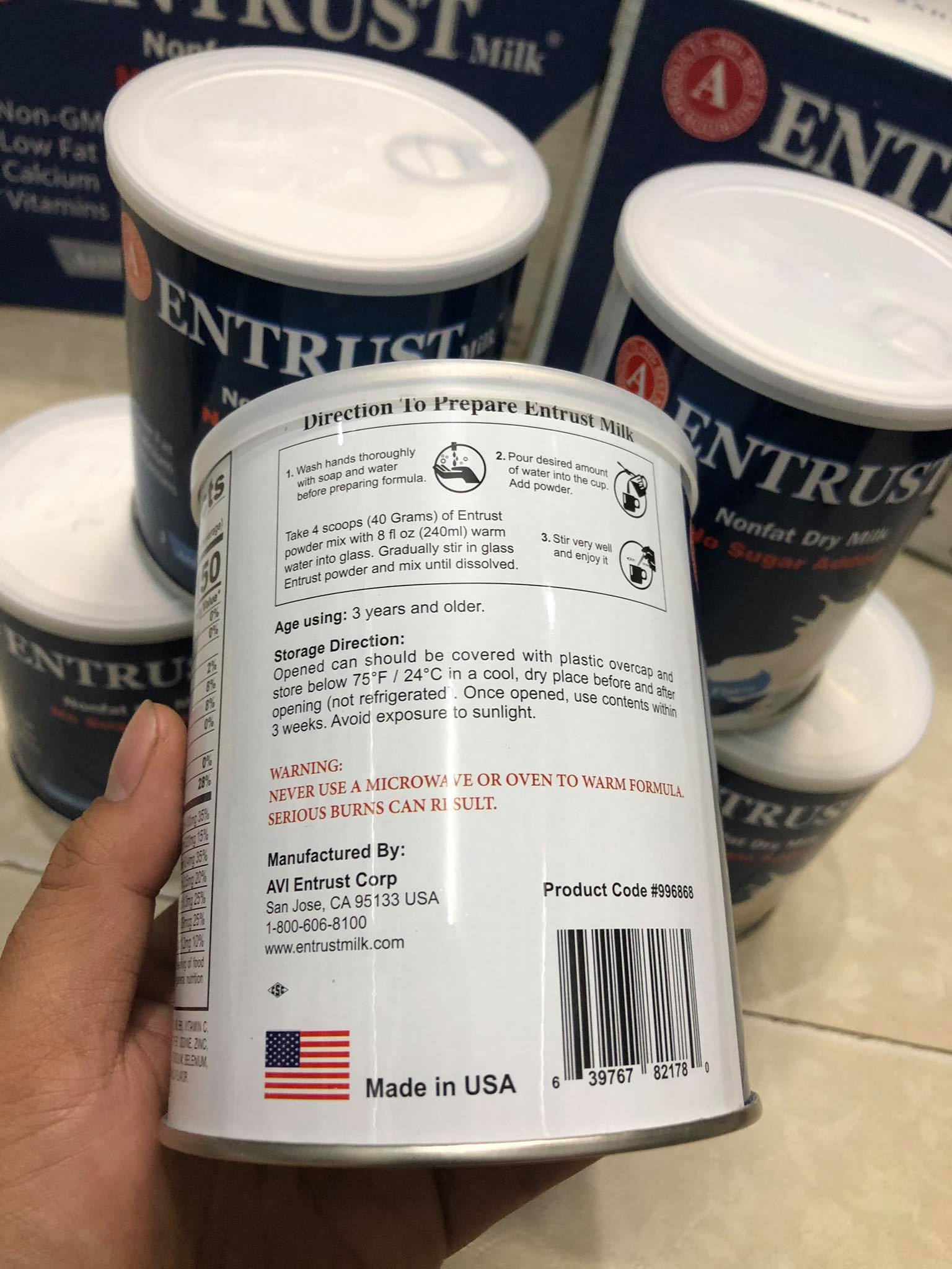 Sữa bột Entrust Milk Cho Người Tiểu Đường ( Date 2024 )