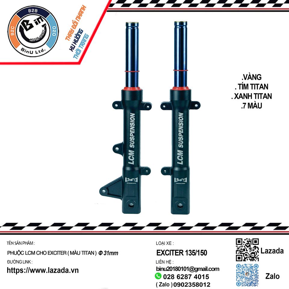 PHUỘC LCM WINNER TY 31 MM ( TY MÀU BẠC - VÀNG - 7 MÀU XI TITAN )