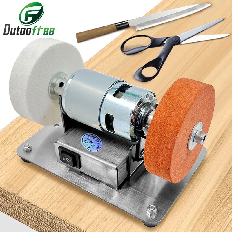 Mini Electric Knife Sharpener Grinder with Dual Grit Wheels for Scissors & Knives