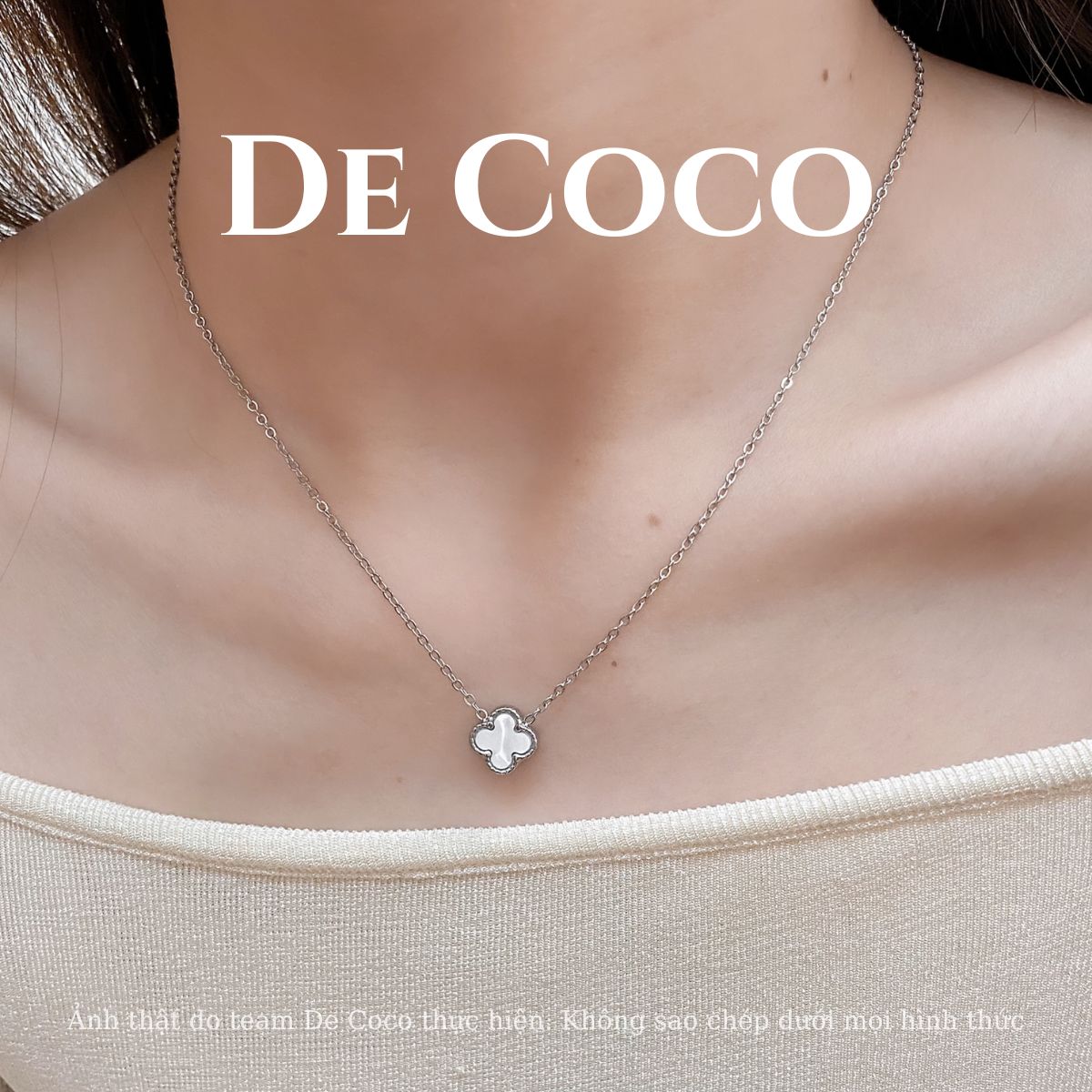 Vòng cổ, dây chuyền nữ có 4 lá Lucky Clover De Coco