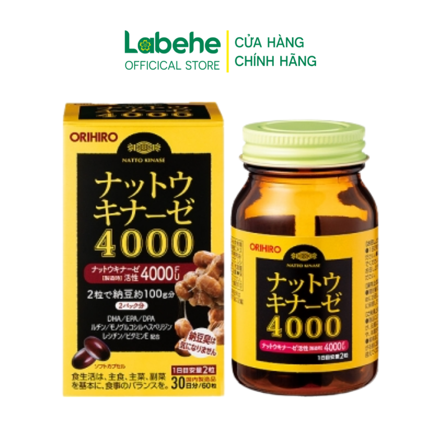 Viên Uống 4000 FU Orihiro 60 Viên Giúp Hỗ Trợ Và Phòng Ngừa Đột Quỵ Hiệu