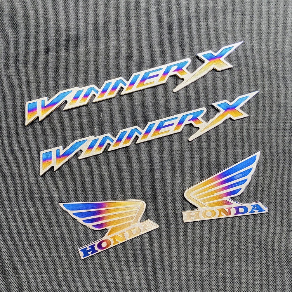Combo bộ tem chữ nổi full titan logo honda winnerx - winnerx kèm logo cánh chim honda full titan chất phát ngất