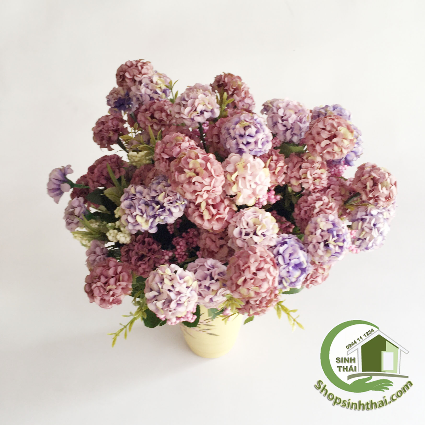 [HCM]Bụi hoa cẩm tú cầu mini màu tím - cao 35cm