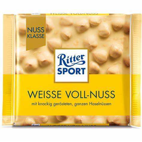 Socola Hạt Phỉ, Coconut, Butter Biscuit , Marzipan, Peppermint, Whole Hazelnuts Ritter Sport 100g