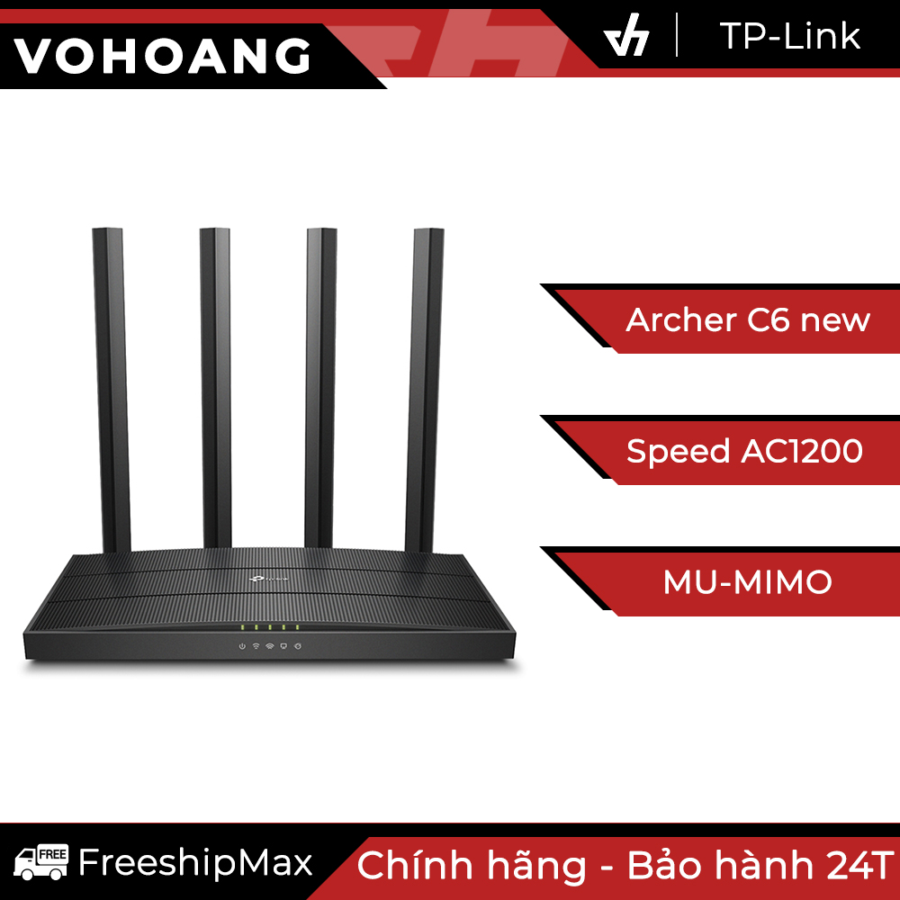 [Phiên bản mới] Router Wifi Gigabit TP-Link Archer C6 công nghệ MU-MIMO AC1200