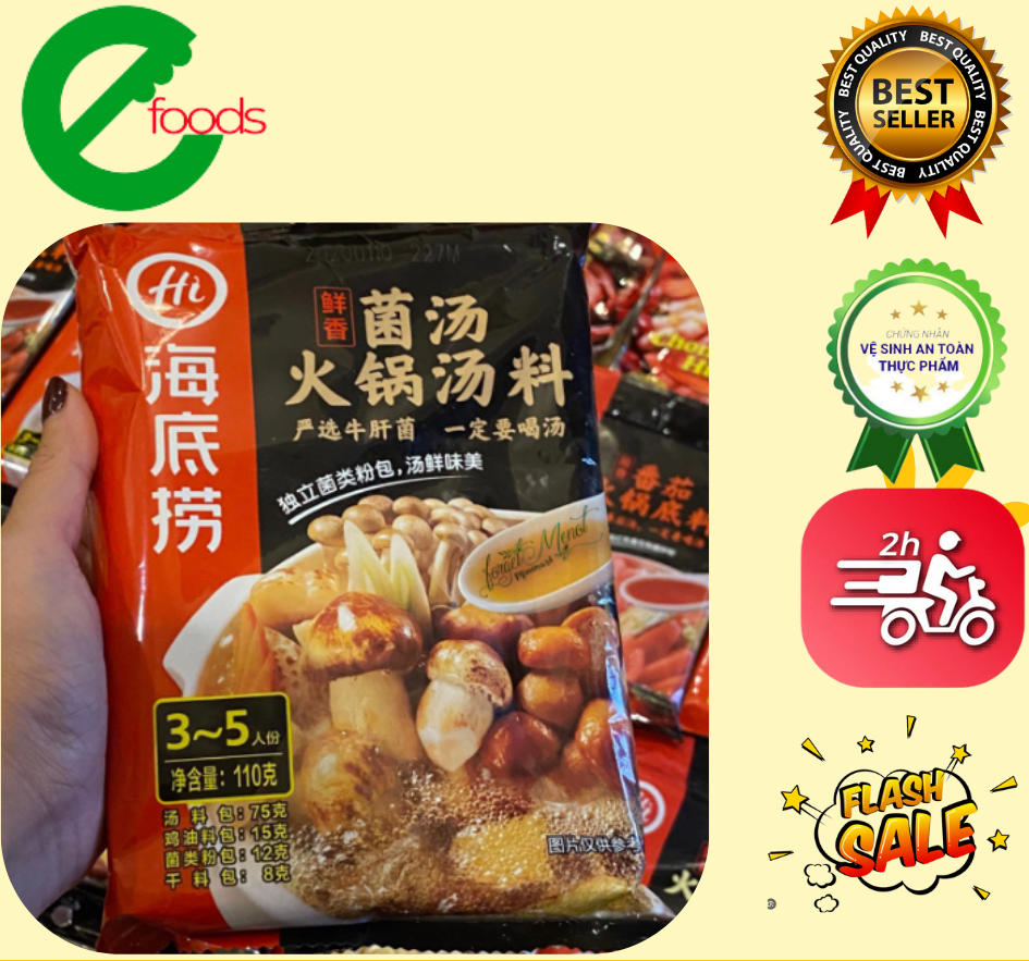 Cốt Lẩu Nấm Hadilao 100g -110g Siêu Ngon (Chọn Giao Hàng 2h giúp shop nha)