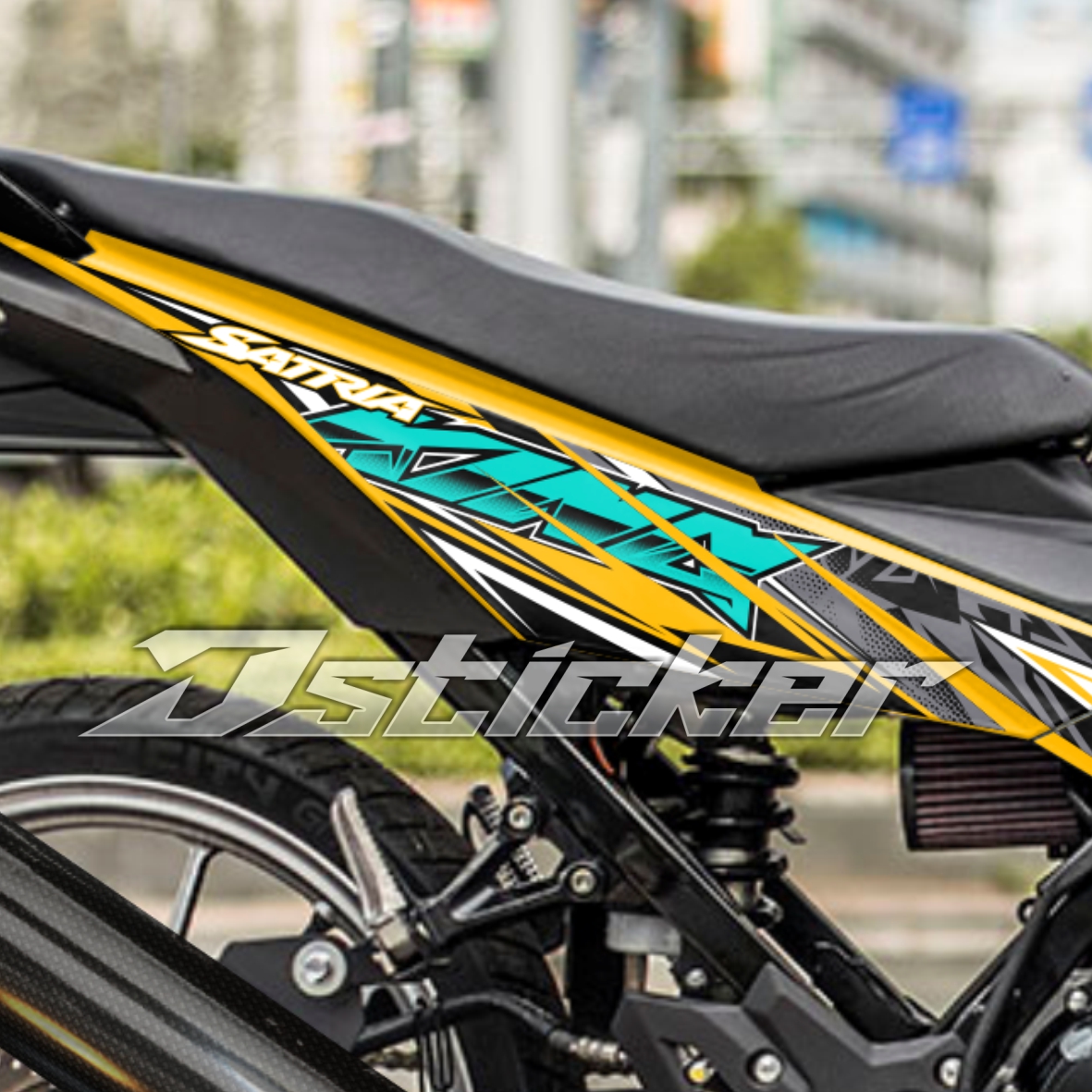 Tem KingDrag - Satria ( Raider ) - Rời xe màu vàng nghệ