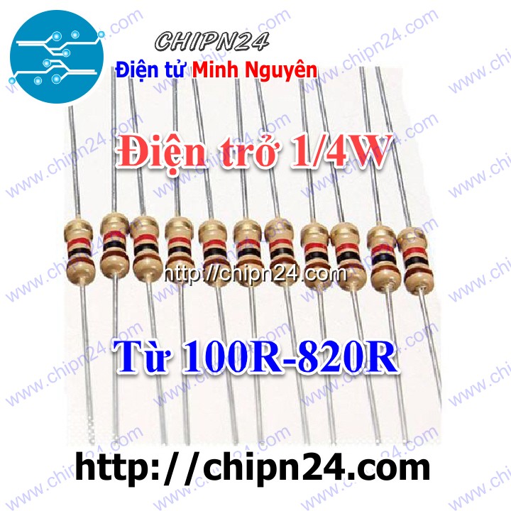Điện Trở 1/4W 5% (100R 120R 150R 180R 220R 330R 390R 470R 510R 560R 680R 820R) - [Chọn Loại]