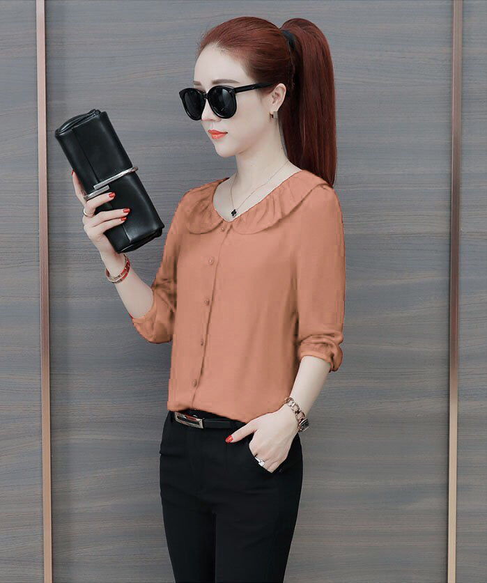 [4.4 Hoàn tiền 15%]Áo sơ mi cổ sen bèo duyên dáng - MS0112A