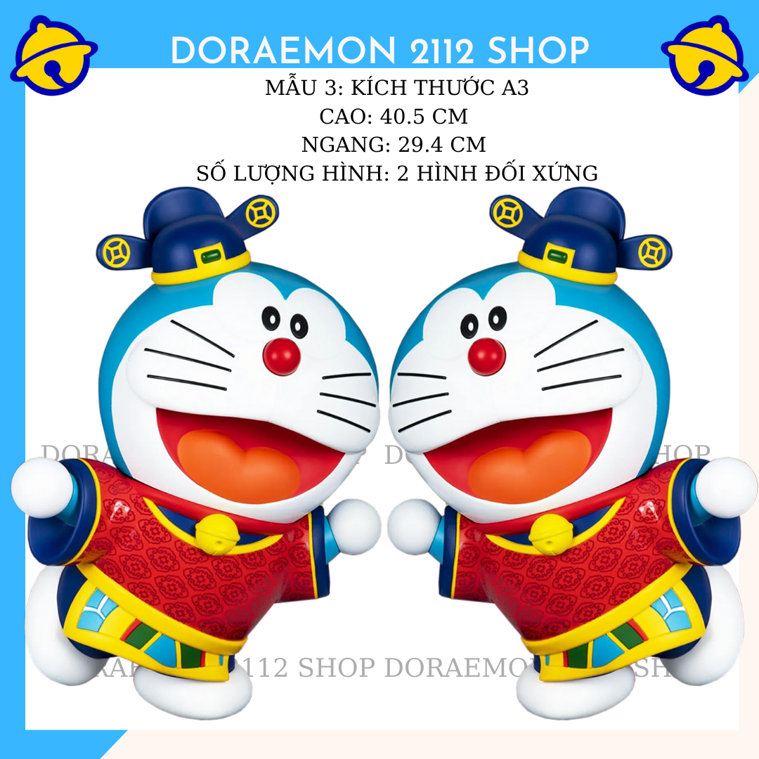 2 HÌNH DÁN DORAEMON CHIÊU LỘC KÍCH THƯỚC A3 A4