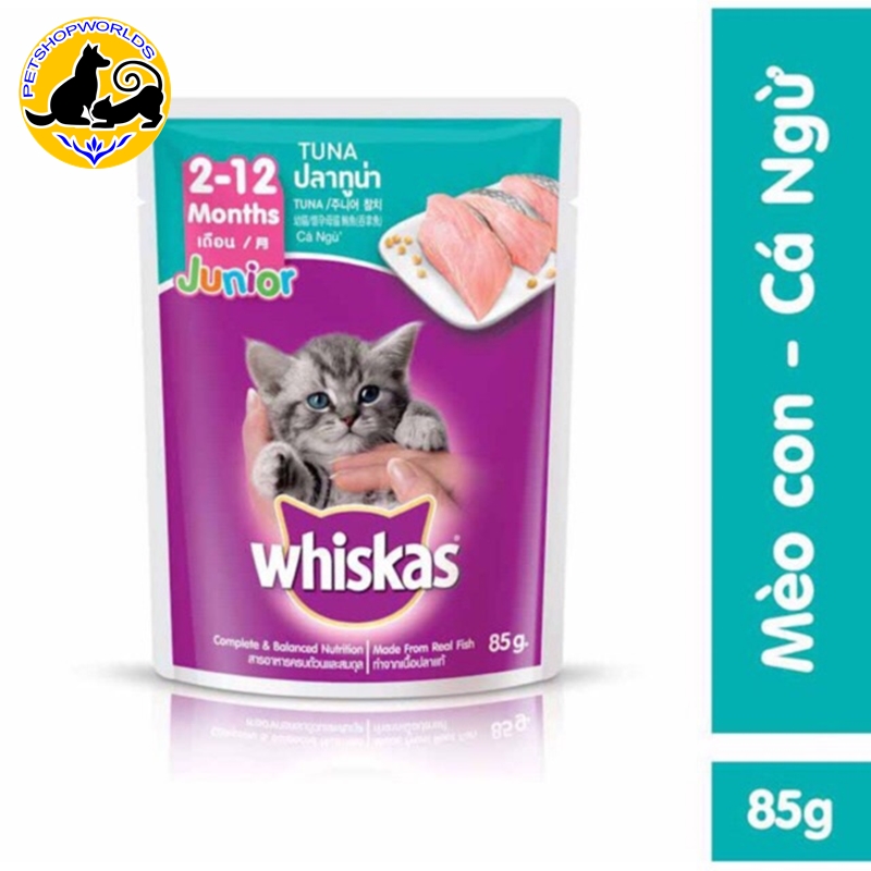 [HCM]Pate Cho Mèo Con Vị Cá Ngừ Whiskas Junior Tuna 85g