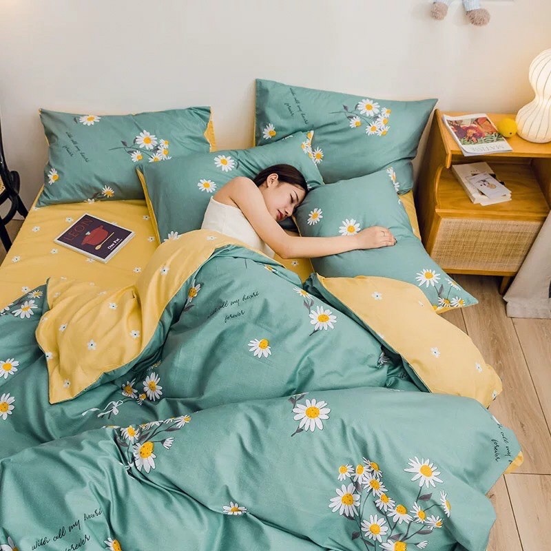 Bộ 5 Món Vỏ Chăn Ga Gối Coton poly cao cấp ( không kèm ruột )