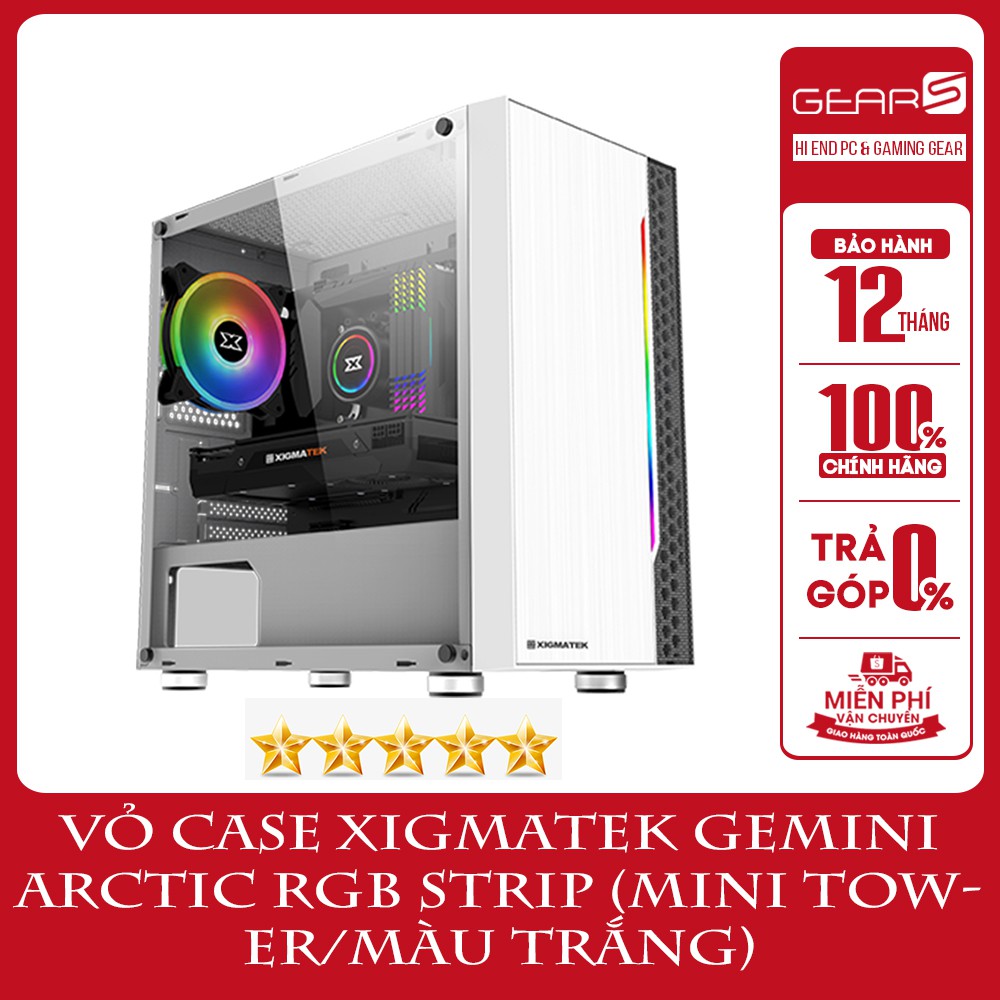 Vỏ Case Xigmatek Gemini ARCTIC RGB STRIP (Mini TowerMàu Trắng)