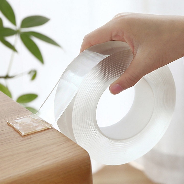 [SIÊU DÍNH - HỎA TỐC 2H] Cuộn Băng Keo Siêu Dính 2 Mặt Trong Suốt Chịu Lực Chống Thấm Có Thể Treo Các Đồ Vật Trong Nhà Thay Thế Móc Dính Tường.