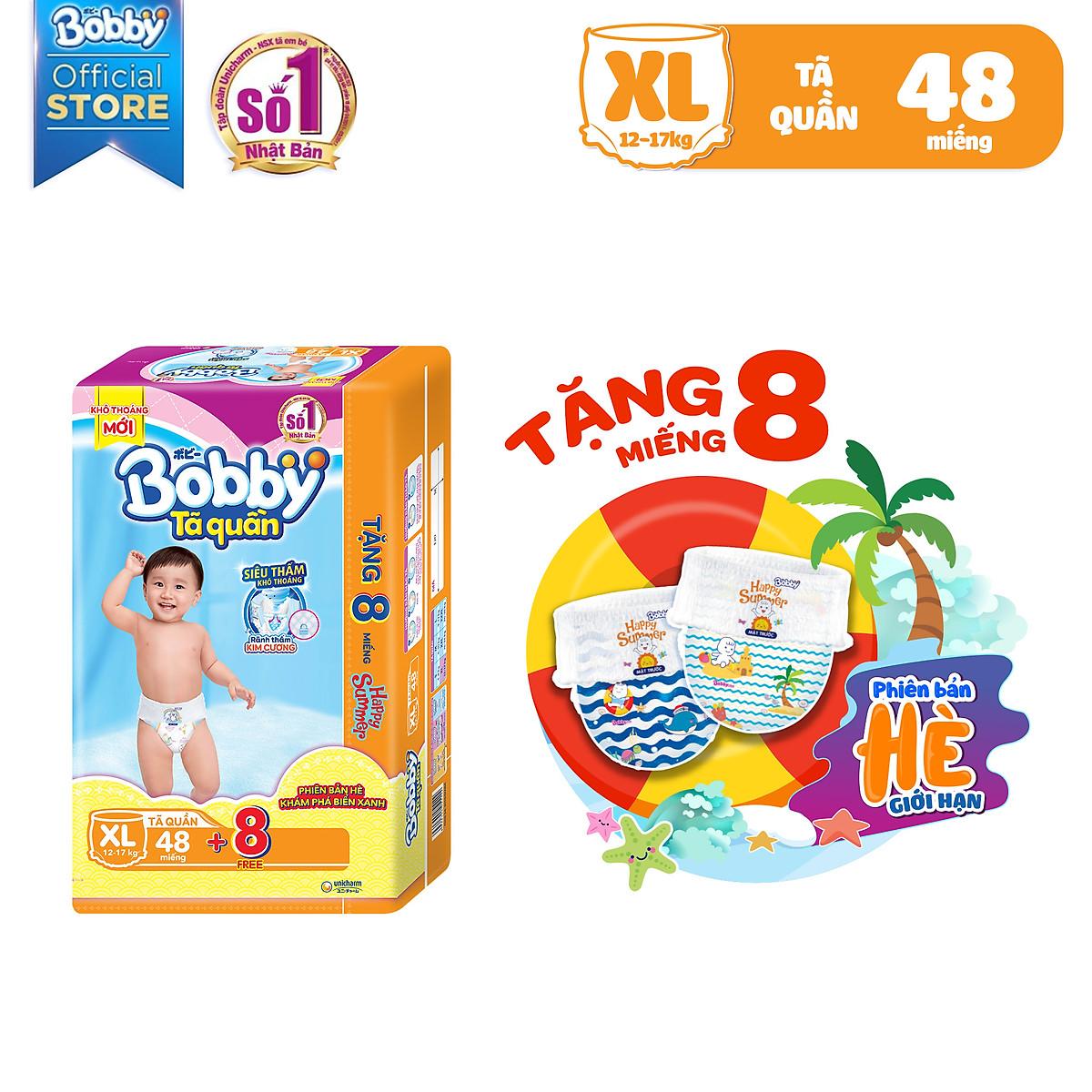 Tã Quần Bobby Gói Siêu Lớn L54 (54 Miếng) + 8 Miếng Cùng Size