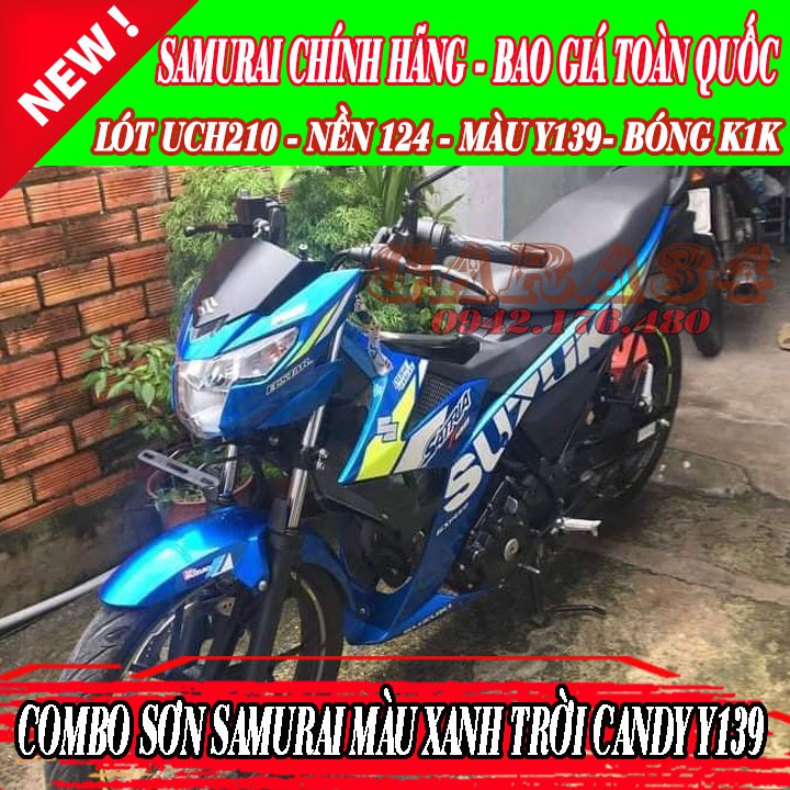 [HCM]COMBO SƠN SAMURAI MÀU XANH DA TRỜI CANDY Y139 4 CHAI