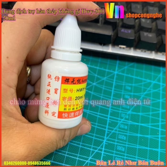 [Ảnh thật] Dung dịch trợ hàn thép không gỉ Hwy-800 20ml