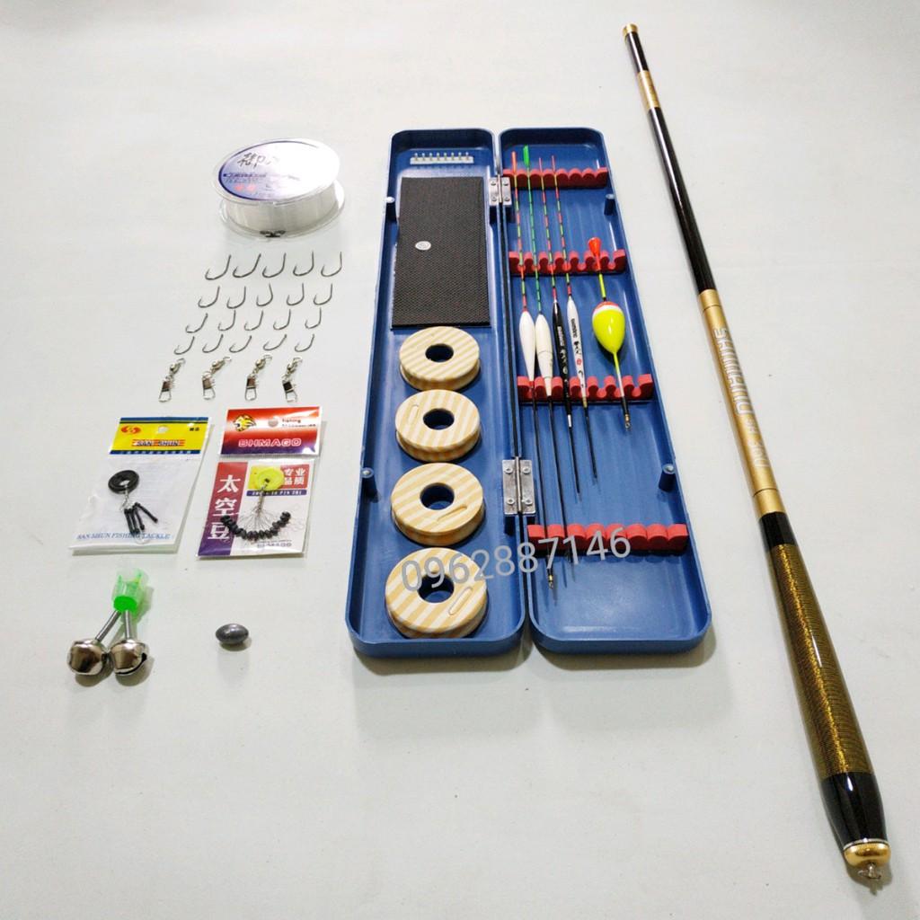 Bộ cần câu tay shimano 5h kèm hộp phao đài và đầy đủ phụ kiện