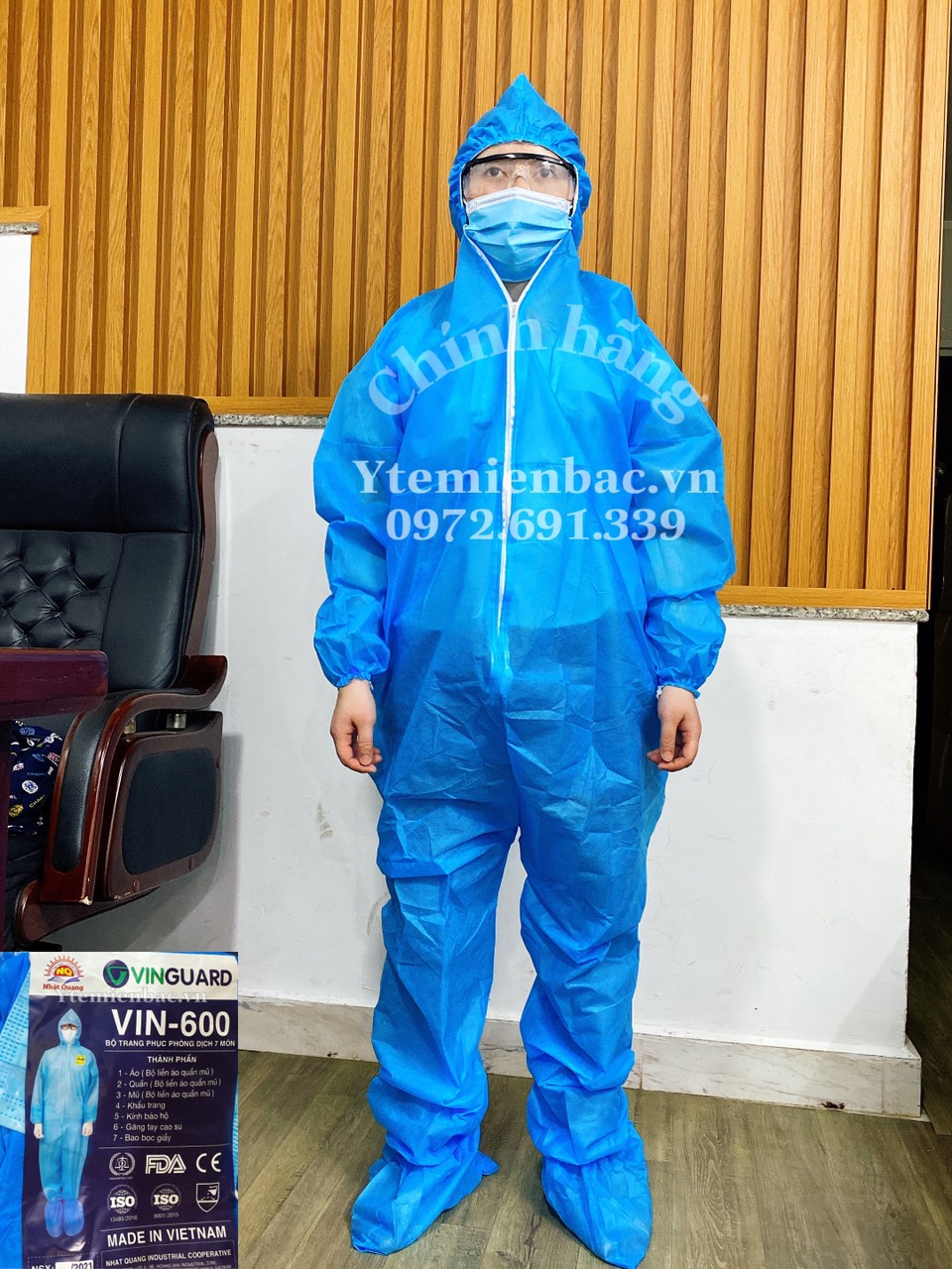 Quần áo bảo hộ phòng dịch 7 món ĐỨC MINH
