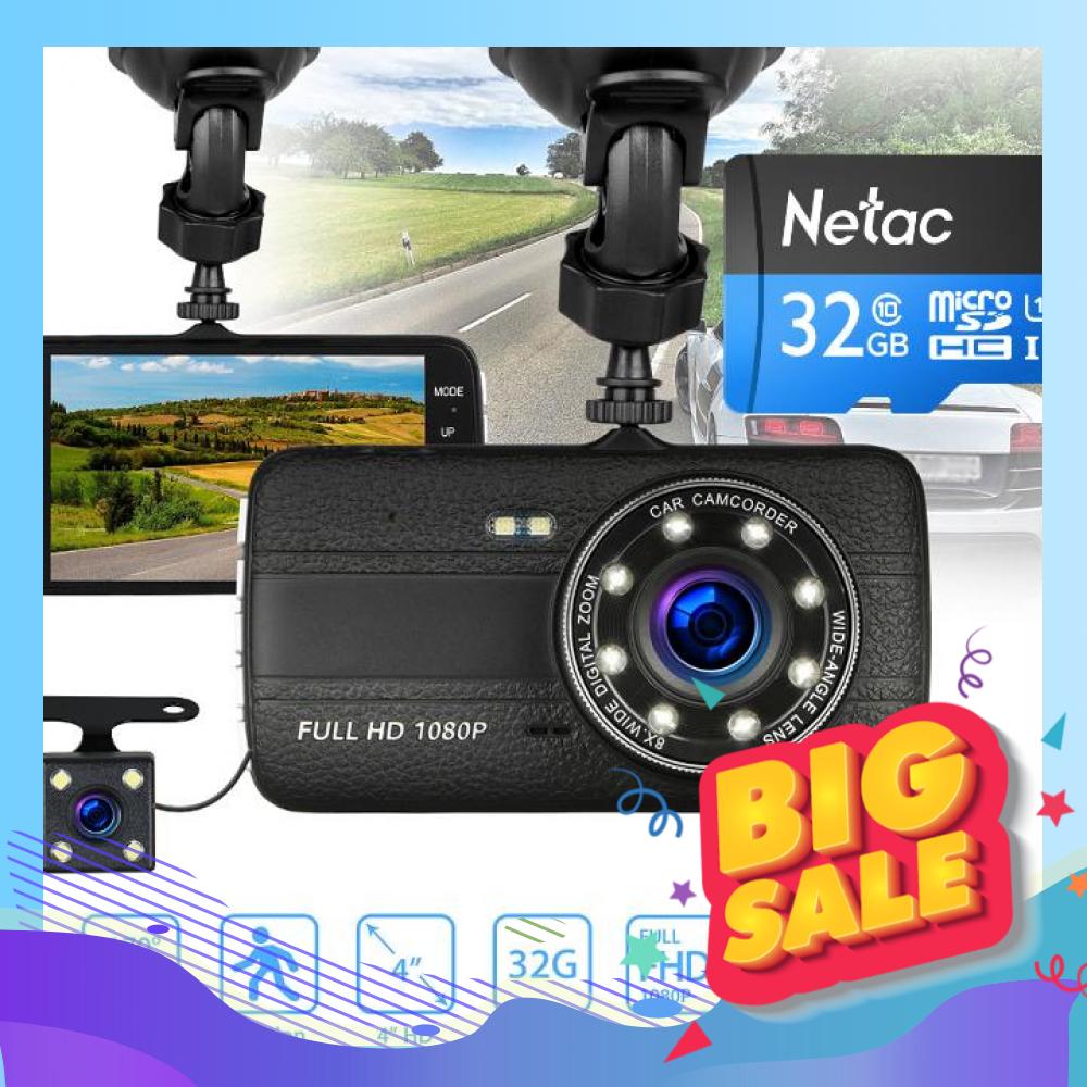 Bộ camera hành trình trước và sau 2570 elitek màn hình 4 inch+ kèm thẻ nhớ 32gb