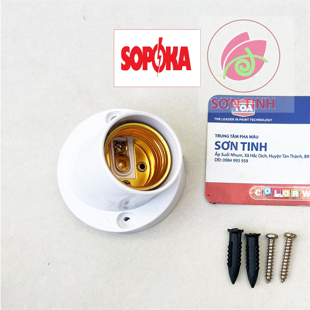 Đui xoáy vát gắn tường & đuôi ngồi xoáy thẳng e27 sopoka đv5