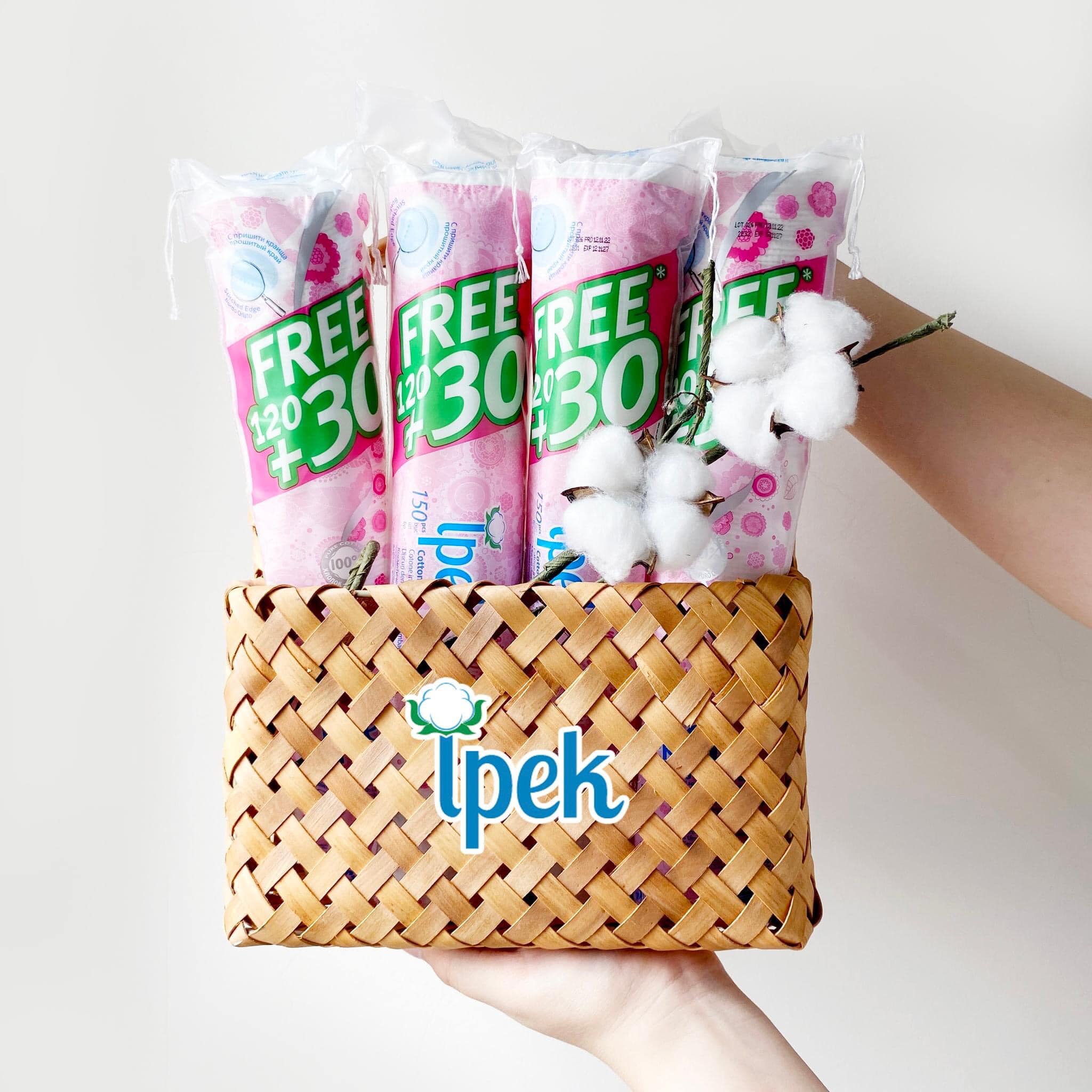 Combo 3 bông tẩy trang Ipek 150 miếng