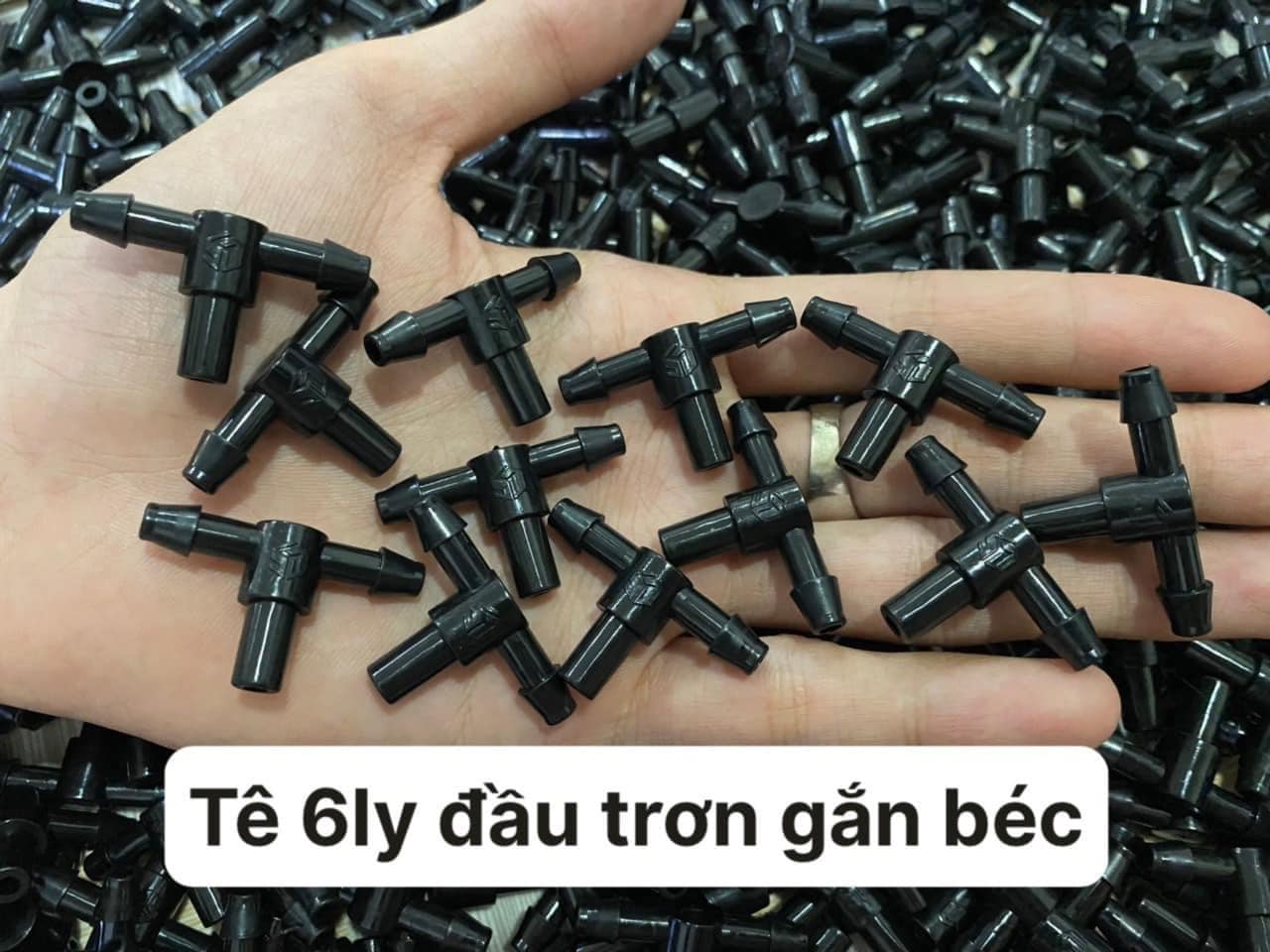 Tê chia 3 nối ống LDPE 6mm tưới nhỏ giọt, tê nối 3 đâu gài-Hệ thống tưới phun sương, nhỏ giọt