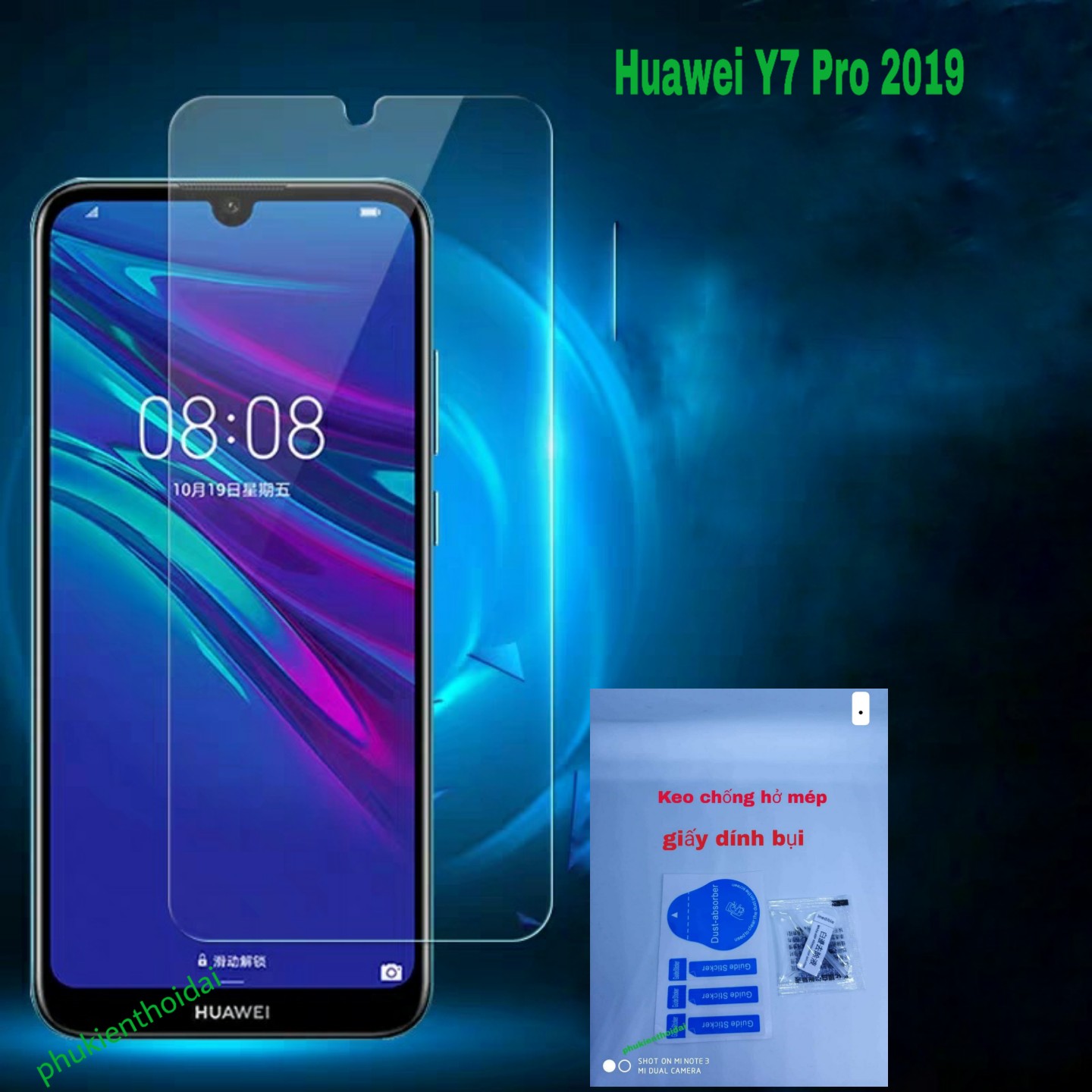 Kính cường lực Huawei Y7 Pro 2019 trong suốt loại tốt 9H / 2.5D ( tặng keo mép )