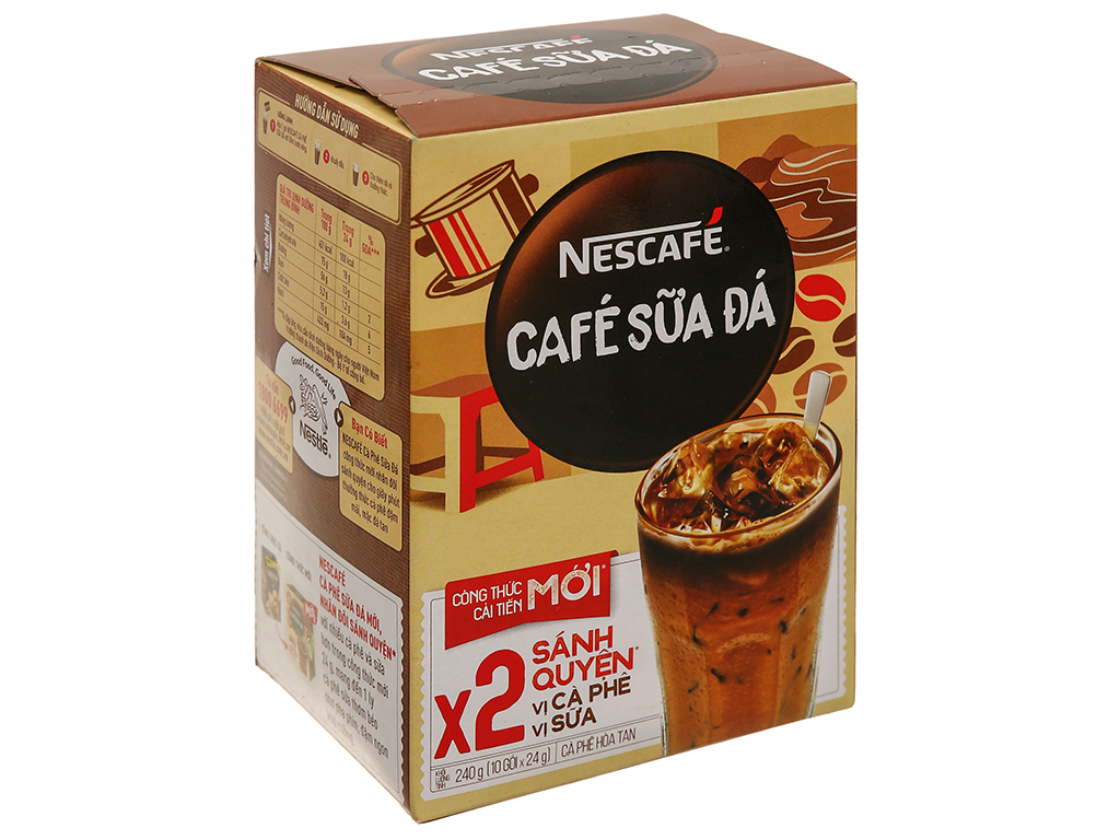 Cà phê sữa đá NesCafé 3 in 1 240g (10 gói x 24g)