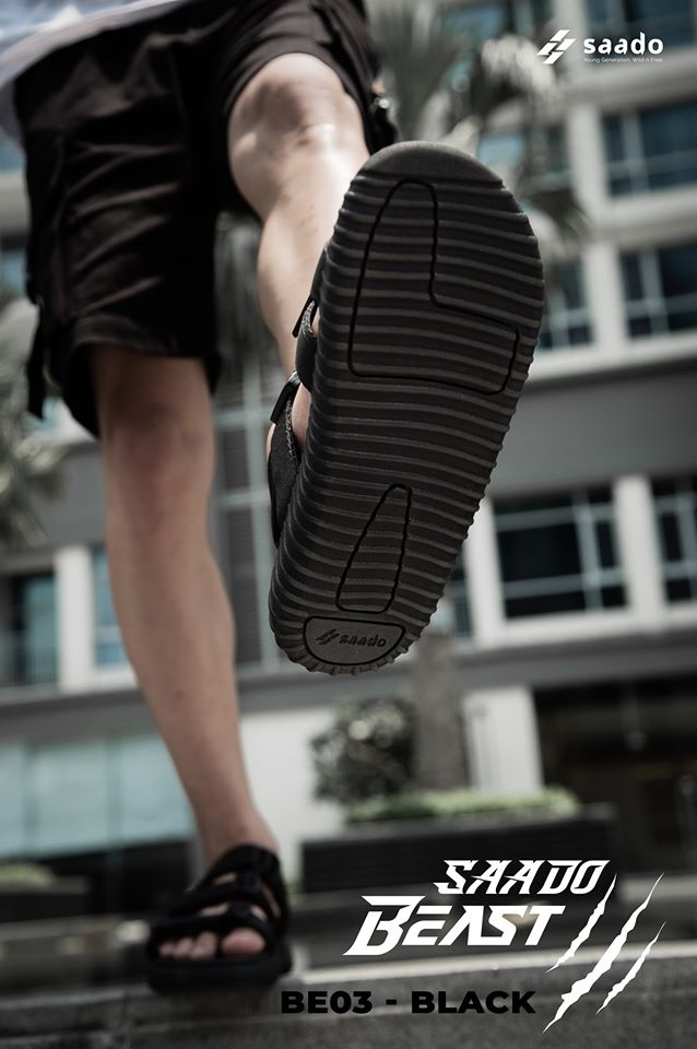 [HCM]Giày Sandal Nam Saado Black Wolf BE03