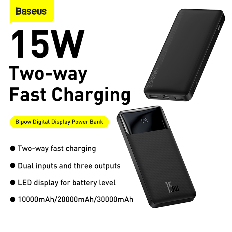 Sạc Dự Phòng BASEUS Sạc nhanh Hiển thị Dung lượng 20000mah 15W 20W Dành cho Power bank 10000mAh iPhone 14 13 Pro Max 12 11 Redmi Huawei Samsung Xiaomi Android Mobile Phone