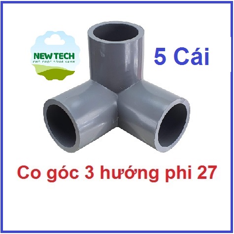 Set 5 cái Co góc 3 hướng phi 27mm (nhựa PVC Siêu Thành ST)