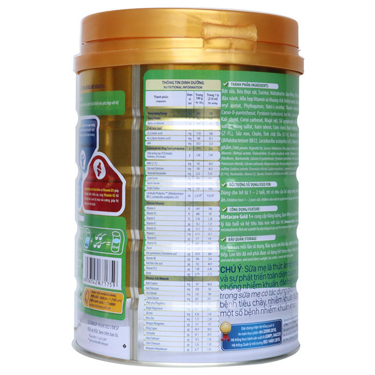 Sữa Meta Care số 1 +  900g (Trẻ 1-2 tuổi) (ngày 16/07/2024)
