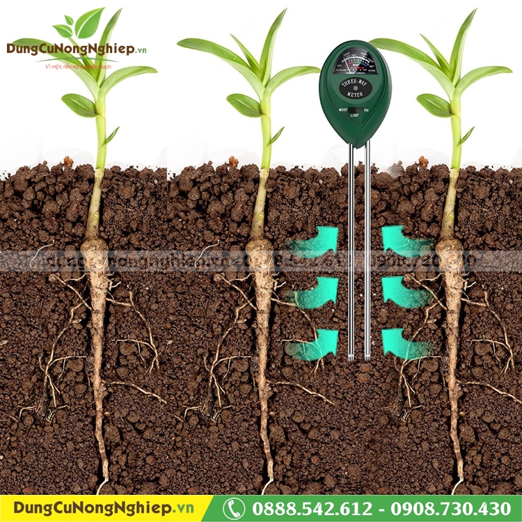 Máy đo PH độ ẩm ánh sáng 3 trong 1